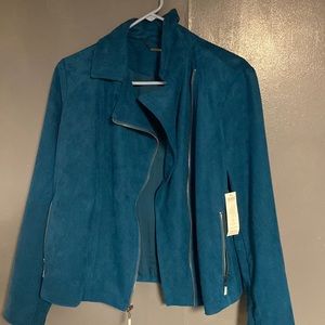Brand new teal/blue cross zip moto jacket! So cute just have nowhere to wear it.